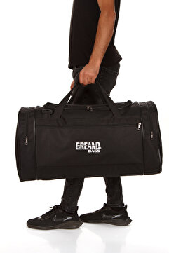GreandBags Siyah  Büyük Boy Valiz Seyahat spor Çantası 4 Bölmeli Çanta El Ve Omuz Çantası