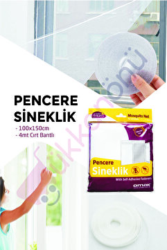 Dükkanönü Pencere Sineklik Hazır Pencere Sinekliği Cırt Bantlı 100x150 cm