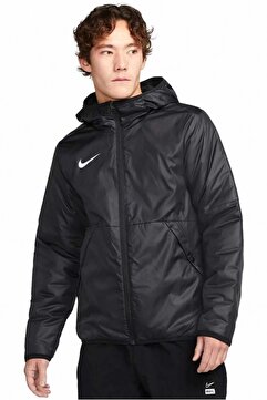 Nike Erkek Kapüşonlu Siyah Suya Dayanıklı Termal Kumaş İçi Polar Çift Cepli Mont