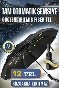 fitfiyat Tam Otomatik Rüzgarda Kırılmayan Profesyonel Erkek Kadın Şemsiye