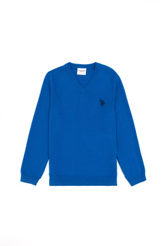 U.S. Polo Assn. Erkek Çocuk Kobalt Basic V Yaka Kazak 50294200-VR077