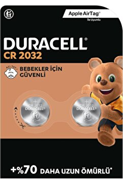 Duracell CR 2032 Lityum Düğme Pil (2’li paket) 3V, (CR2032)