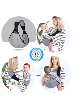 Huggy Mommy Taş Gri Ergonomik Bebek Taşıma Çantası Bebek Taşıyıcı Sling Puset Ana Kucağı Kanguru Hafif Pratik