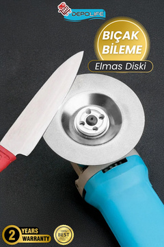 Depolife Bileme Için Elmaslı 100mm Disk Bıçak Satır Makas Bileyleme Diski Masat