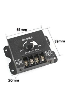 Hatfon Elektronik Led Dimmer Kontrol Tek Renk Şerit Ledler için  POT lu DC 12-24V 30A Manuel Kontrol