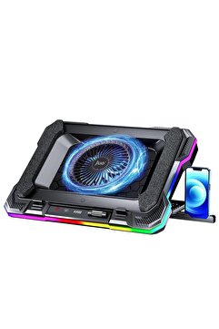 Juo Yeti 2200RPM RGB Işıklı Led Display Gaming Laptop Notebook Soğutucu Stand