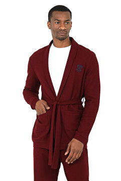 D'S Damat D'S Waffle Kumaş Rob Sabahlık BORDO