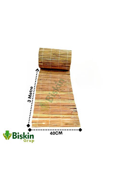 BİŞKİN 40cm X 3 Metre Natural Bambu Kamış Hasır Çit, Dekorasyon , Reedfence , Bahçe Duvarı , Gölgelik