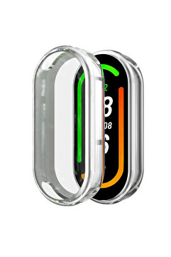 Tagomoon Xiaomi Smart Band 8 ( Mi Band 8 ) Ile Uyumlu Kasa Ve Ekran Koruyucu 360 Tam Koruma Silikon Kılıf