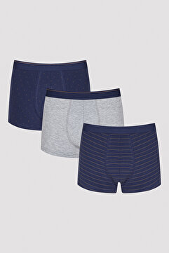 Penti Çok Renkli Navy Mix Design 3lü Mid Boxer