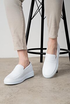 L.A Polo Erkek Günlük Beyaz Renk Loafer Ayakkabı