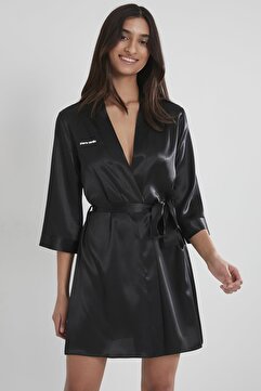 Pierre Cardin Saten Kadın Sabahlık - 1010 Siyah