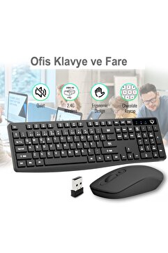 Emtu Life SC601 Kablosuz Klavye Mouse Set Siyah USB Türkçe Q Ofis Klavye Fare