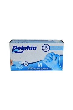 Dolphin Mavi Nitril Eldiven Pudrasız (m) 100lü
