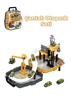 Heroes Çantalı Askeri Arabalı Otopark Seti - Çocuk Eğitici Öğretici Eğlenceli Oyuncak Set