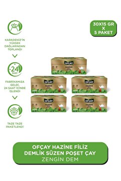 Ofçay Hazine Zengindem 30 X 15gr Demlik Poşet Çay X 5 Adet