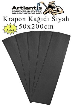 Artlantis Krapon Kağıdı 50x200 cm 5 Adet Renkli Grapon Kağıdı Okul Sınıf Etkinlik Kreş Okul Öncesi Kırapon Gra