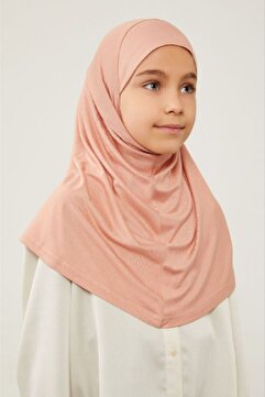 Melodi Scarf Tesettür Çocuk Namaz Bonesi Eşarbı Şalı Hijabı Pembe