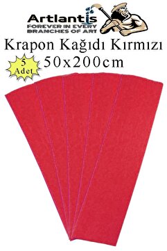 Artlantis Krapon Kağıdı 50x200 cm 5 Adet Renkli Grapon Kağıdı Okul Sınıf Etkinlik Kreş Okul Öncesi Kırapon Gra