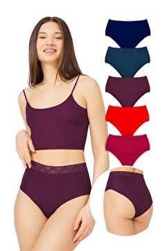 Cottonhill Basic Yüksek Bel Lazer Kesim Bikini Külot 5'li Paket
