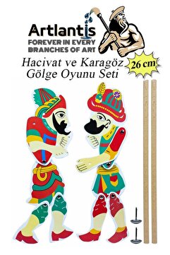 Artlantis Hacivat Ve Karagöz Gölge Oyun Seti 26 cm 1 Paket Karagöz Hacıvat Kukla Oyunu Oyun Seti Okul Sınıf