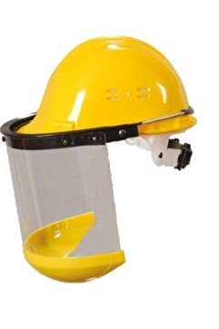Essafe Vidalı Baret + Şeffaf Siperlik Çene Korumalı