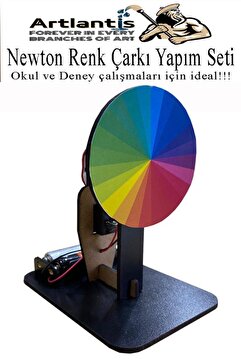 Artlantis Newton Renk Çarkı Yapım Seti 1 Adet 12x7x10 cm Fen Bilimleri Deney Setleri Okul Sınıf Nevton Çarkı