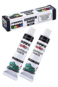 Artlantis Siyah Kontür Boyası 25 ml 2 Adet Cam Vitray Boyası Kontur Siyah Vitray Çalışması