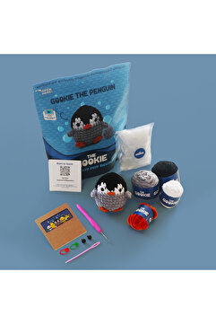 The Gookie Penguen Amigurumi Tığ Kiti, Amigurumi Örgü Seti, Tığ Işi Amigurumi Örgü Oyuncak Seti
