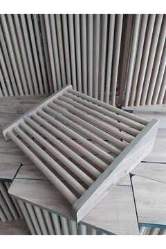 ncy Masa Altı Ayaklık Ayak Yükseltici Ayak Koyma Standı Doğal Ahşap 47x38 Cm