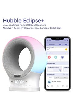 Hubble Eclipse+ akıllı Wi-fi Telsiz, Bt Hoparlör, Gece Lambası, Dijital Saat Uyku Yardımcısı