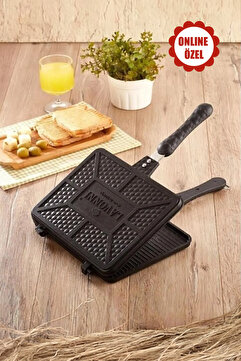 lavonni Tostmatik Döküm Granit Ocak Üstü El Tost Makinesi 26x20 cm | Yapışmaz Izgara & Tost Tavası | Maxi Boy Kahvaltılık & Izgara Tava