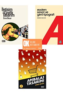 Dost Kitabevi Yayınları İletişim ve Grafik Tasarım - Modern Sanat ve Yeni Tipografi - Ambalaj Tasarımı / 3 kitap- Emre Becer