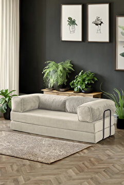 Modalife Legoom 90x200 Açılır Kanepe Yatak Olabilen Rahatlama , Aktivite Koltuğu, Krem 90x200