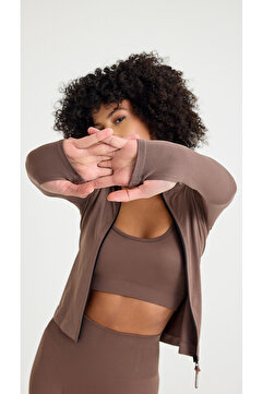 Tria Body 3 'lü Vizon Seamless Parmak Geçme Detaylı ,fermuarlı ,spor Ceket(TAYT/BRA/SPOR CEKET)