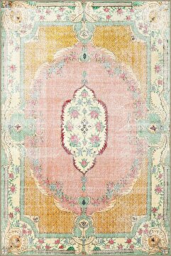 Rugs Modern Halı Çok Renkli Geleneksel Motif Çiçek Desenli Vintage Dekoratif Halı 3347