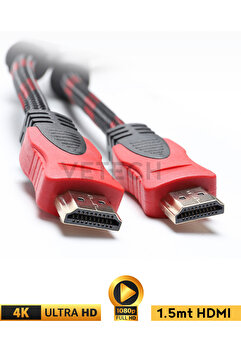 Vetech HDMI Kablo 1.5 Metre Örgü Sargılı Dayanıklı Full HD Televizyon / Monitör / TV Hdmi Kablosu