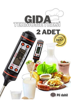 Unichrome 2 Adet Siyah Renk Dijital Gıda Yemek Termometresi Yemek Isı Ölçer