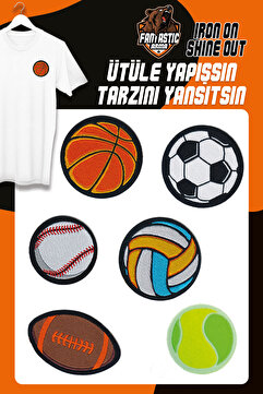 FANTASTIC ARMA Ütüyle Yapışan Spor ve Top Modeli Dokuma Arma Seti (6 Adet)