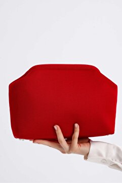 HEYBE'S Heybes Kadın Kırmızı Clutch Portföy El Çantası