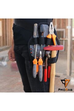 Probag Bel Tipi Bel Tipi Anahtar/alet Asma Ve Taşıma Çantası Elektrikçi - 6 Bölmeli, Suya Dayanıklı