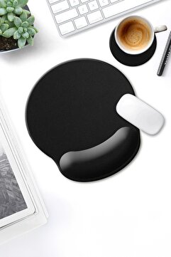 Walter White ErgoComfort Bilek Destekli Siyah Rahat Konforlu Mouse Pad, Ergonomik Mouse Pad,Ofis,Ev, Siyah