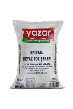 YAZAR Kristal Toz Şeker 10 Kg