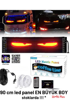 NEFFO Esnek Katlanabilir Panel Led Cama Yapışır Uygulama İle Kontrol Dijital Tabela Kayar 90cm 16X64 LED