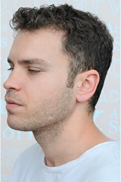 Sacce Scarves&Accessories Erkek Çelik Taşlı Piercing Tragus Helix Kıkırdak Gümüş Renk