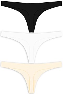 Cottonhill Basic Lazer Kesim Tanga Külot 3'lü Paket - 1