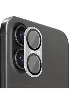 EVAX [Tam Lens] iPhone 16 / 16 Plus Uyumlu Tek Parça Tam Kapatan Kamera Lens ve Yüzey Koruyucu
