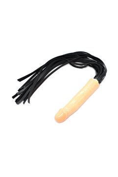 Genel Markalar Ultra Realistik Yapay Penis Fetiş Deri Kırbaç 18 CM BDSM Anal Vajina Dildo Kamçı