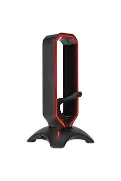 Rampage Rm-h66 Guard Siyah Rgb Işıklı 2*usb Port Kulaklık Için Stand