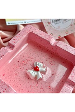 Handmade Dekoratif Fiyonk Detaylı Kare Küllük - Hediyelik Küllük